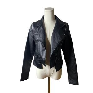Windsor Faux Leather Moto Jacket - Size Small